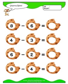 Çıkarma İşlemi Çalışma Sayfaları